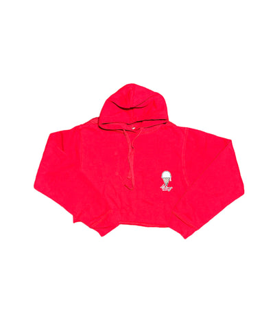 Red ice cream Crop top hoodie