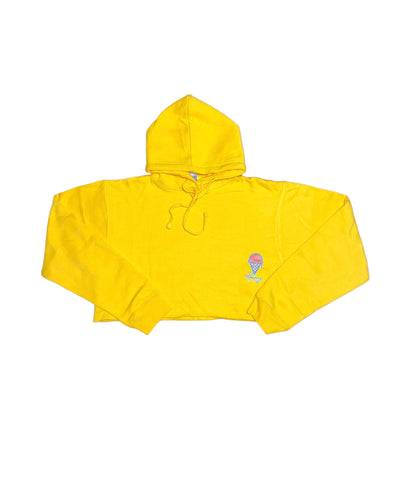 Yellow Ice cream crop top hoodie